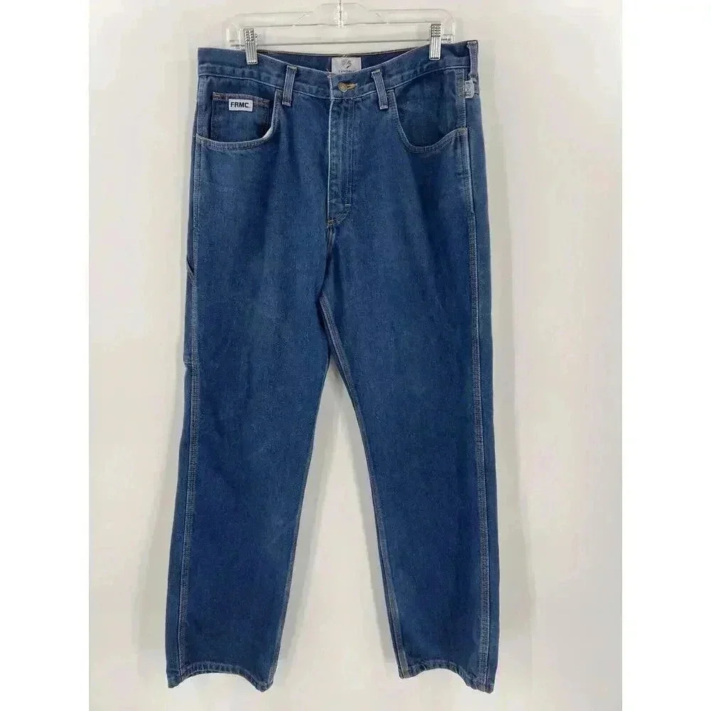 Tyndale FRMC Jeans Flame Resistant Pants F290T Blue Relaxed Carpenter 36x32 EUC